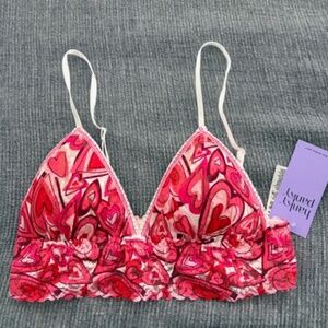 Hanky Panky heart printed signature lace padded bralette